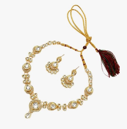 White Stone Necklace Set